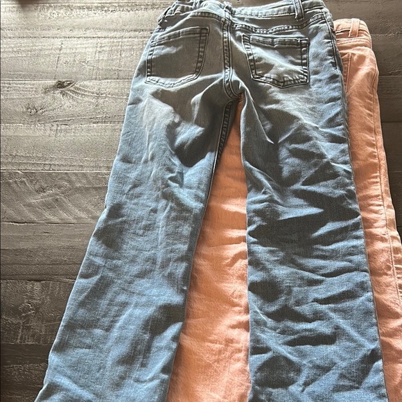 Cat and Jack bootcut stretch jeans Pink Frayed Hem Jeans and basic blue - Picture 6 of 7